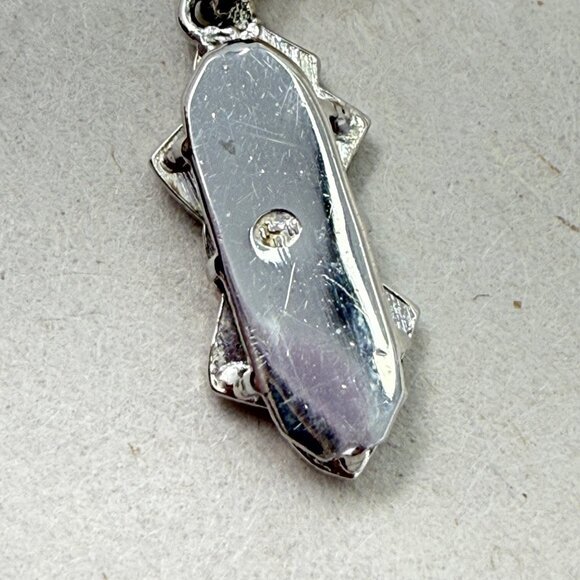 Vintage Faux Pearl Necklace Decorative Rhinestone Clasp Signed Retro Classic - Picture 11 of 11